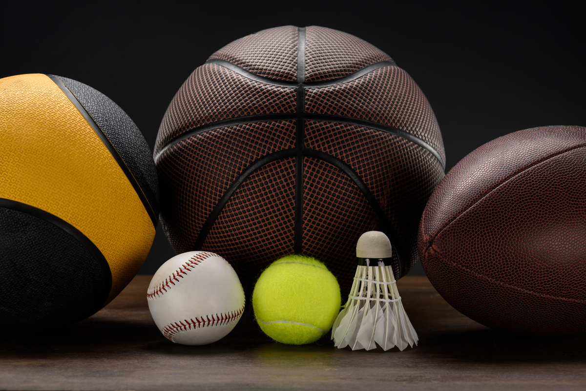closeup shot of various sports b
