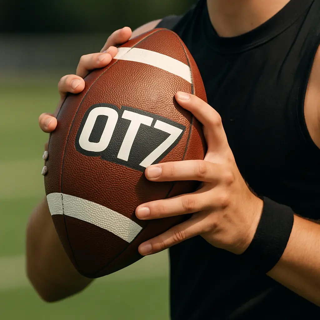 Quarterback throwing pass at elite 7v7 football