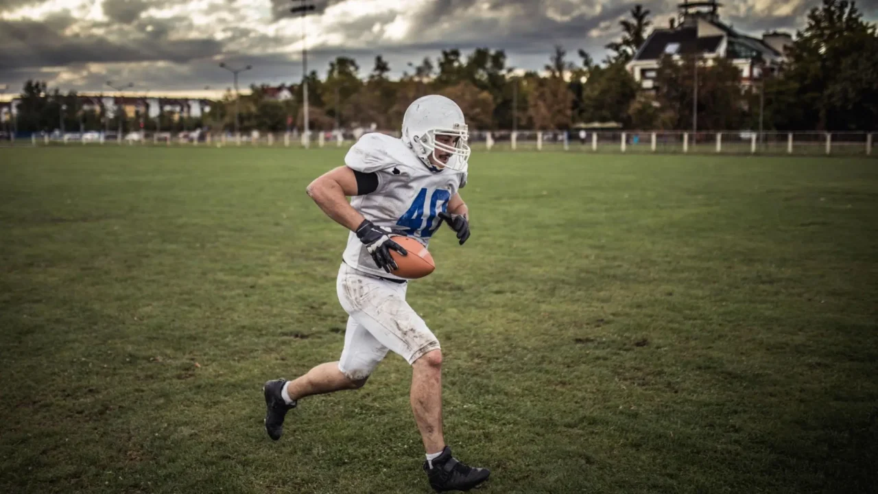 college football player in action