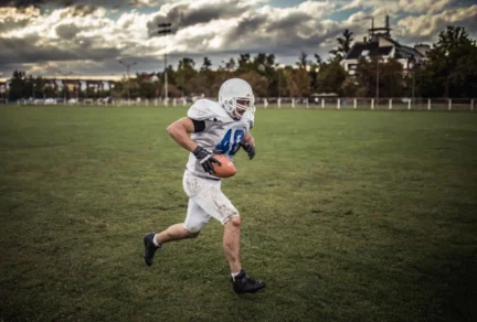 college football player in action