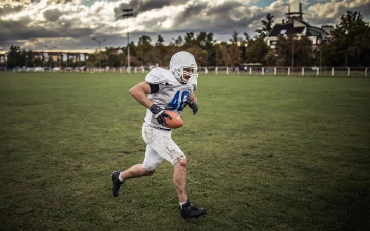 college football player in action