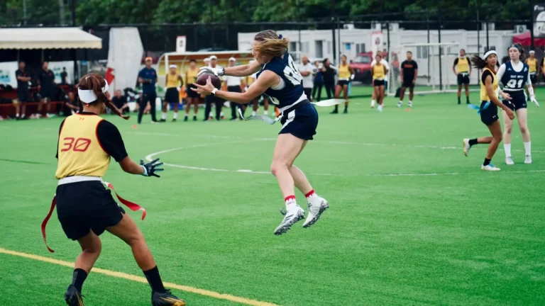 big 12 flag football women game action