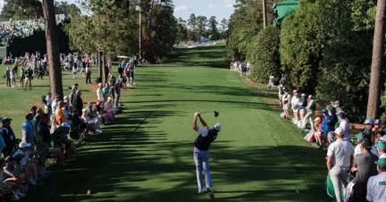 college golfer playing at Masters Tournament