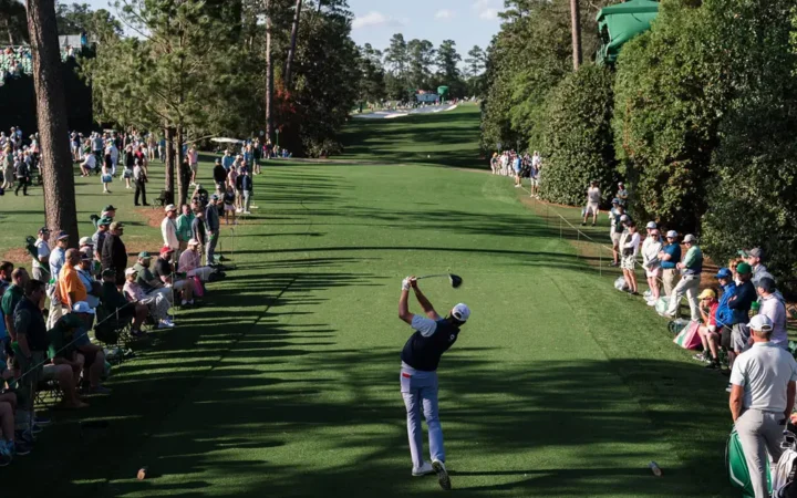 college golfer playing at Masters Tournament