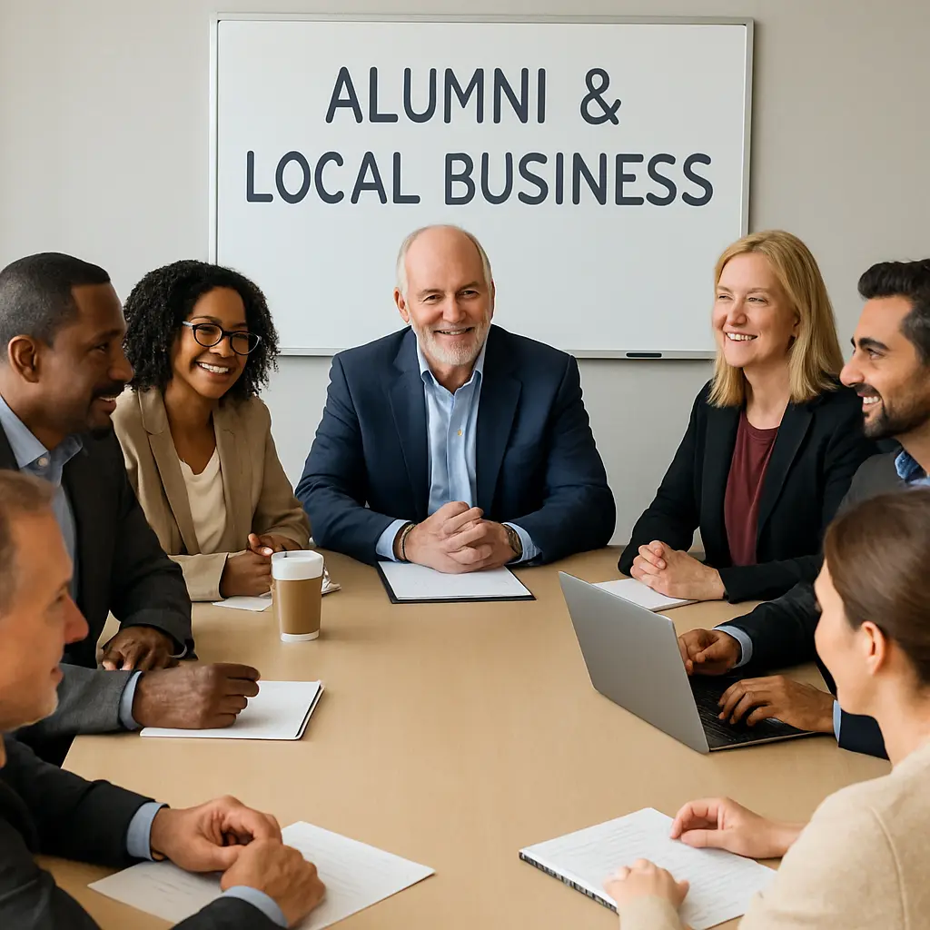 Alumni and local business owners planning a fan-driven collectives college athletics initiative