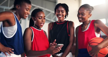 student-athlete creating NIL content