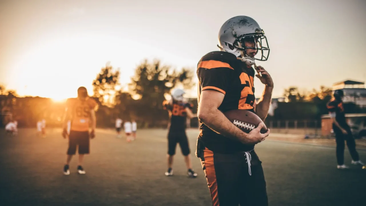 American football game moment