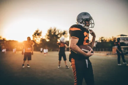 American football game moment