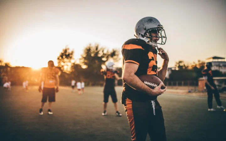 American football game moment