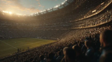 professional sports match in stadium