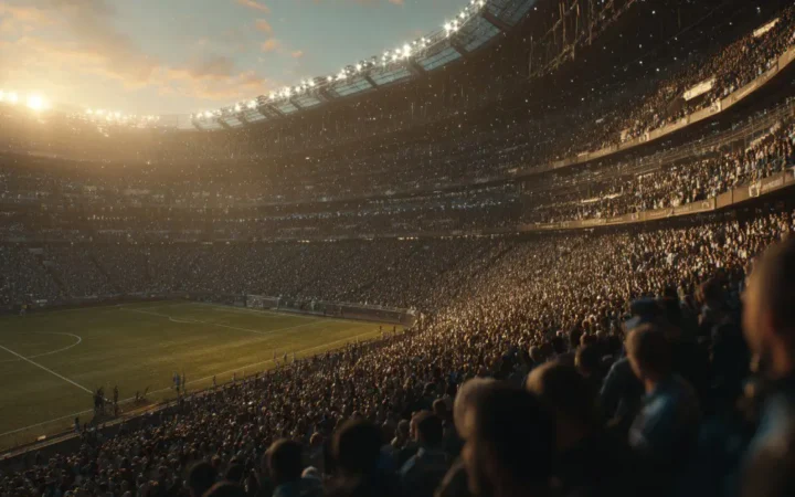 professional sports match in stadium