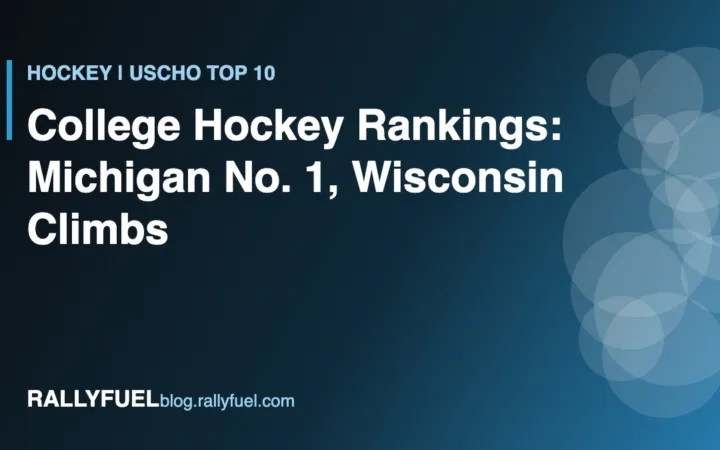 College hockey rankings USCHO top 10 October 2026 with Michigan at No. 1